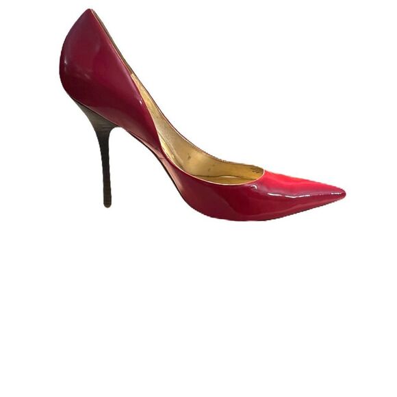 Half D’Orsay Patent Leather Pointed Toe Pumps - Picture 4 of 7